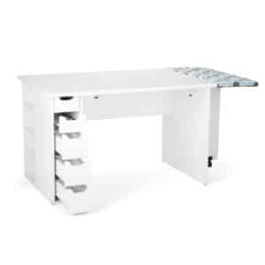 White Ginger Sewing Cabinet (62020) from Kangaroo Sewing Furniture fully opened