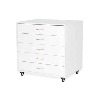 MOD 5 Drawer Storage Cabinet is the perfect storage solution for your dream sewing studio! It can be paired with any dedicated sewing workstation, or in unison with other pieces of the MOD Squad Complete Studio Set!