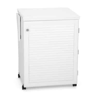 White Sewnatra Sewing Cabinet (501) from Arrow Sewing Furniture closed down to small footprint