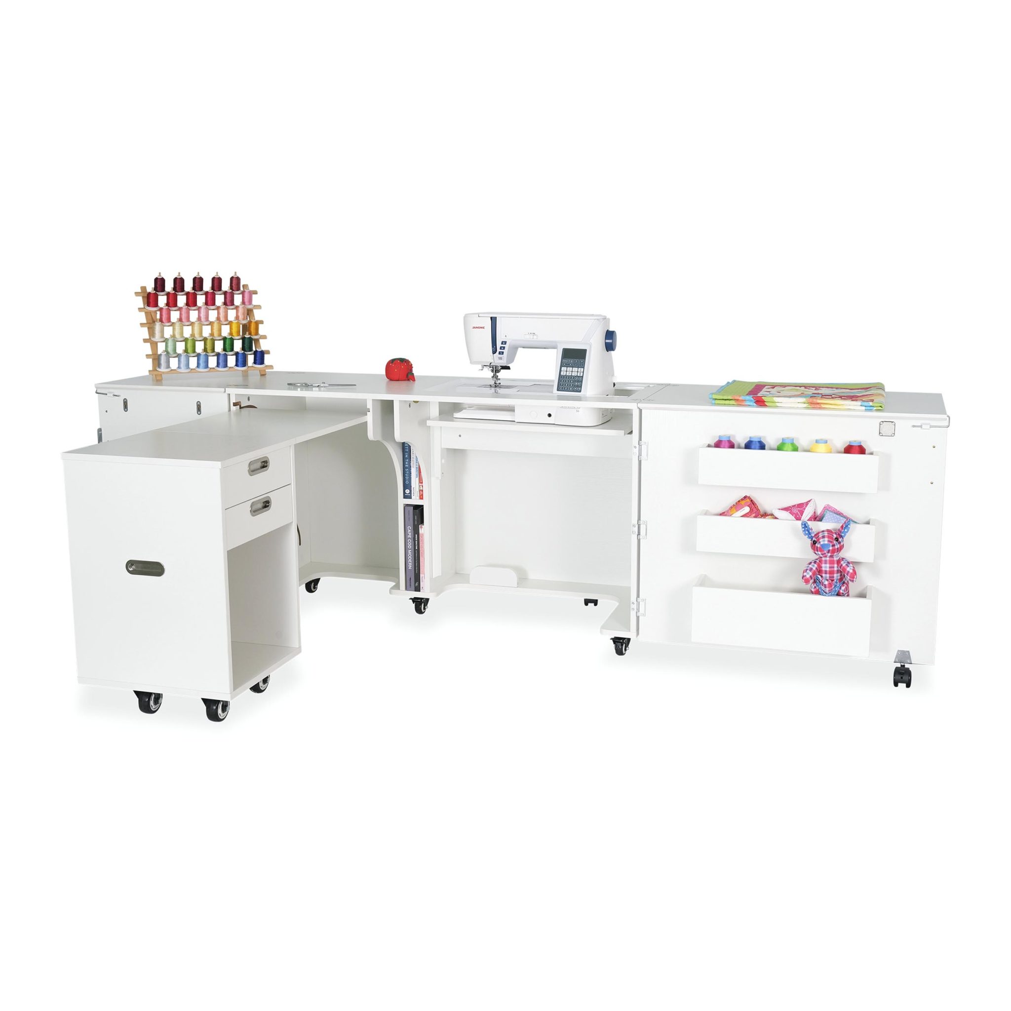 Elements by Horn Flat-pack Sewing Cabinet Package: Desk, Drawers, Storage +  Cutting Table