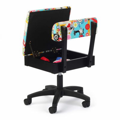 Sew Wow Sew Now Sewing Chair (H6880) from Arrow Sewing Furniture with seat open