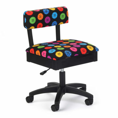 Bright Buttons Sewing Chair (H8013) from Arrow Sewing Furniture with adjustable height and swivel base