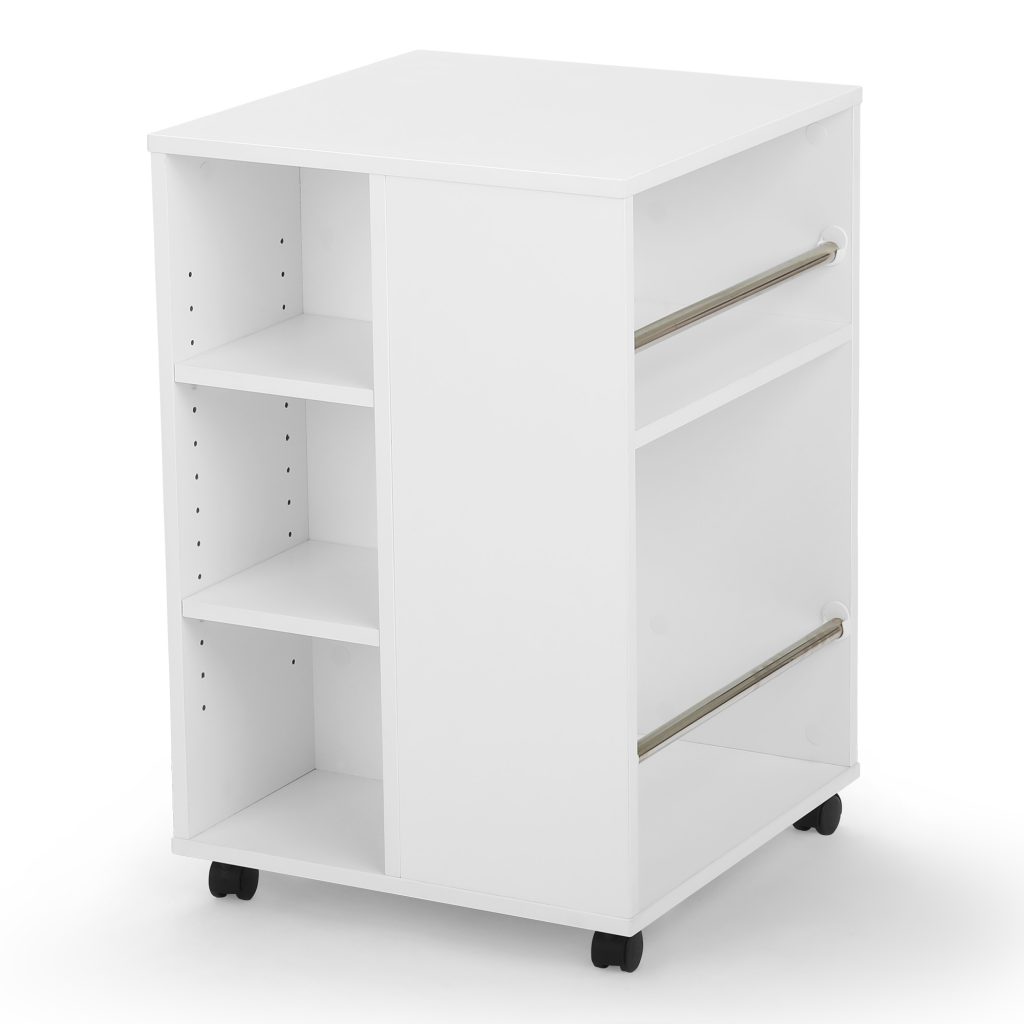 White Storage Cube Craft Organizer (81100) from Arrow Sewing Furniture with adjustable shelves