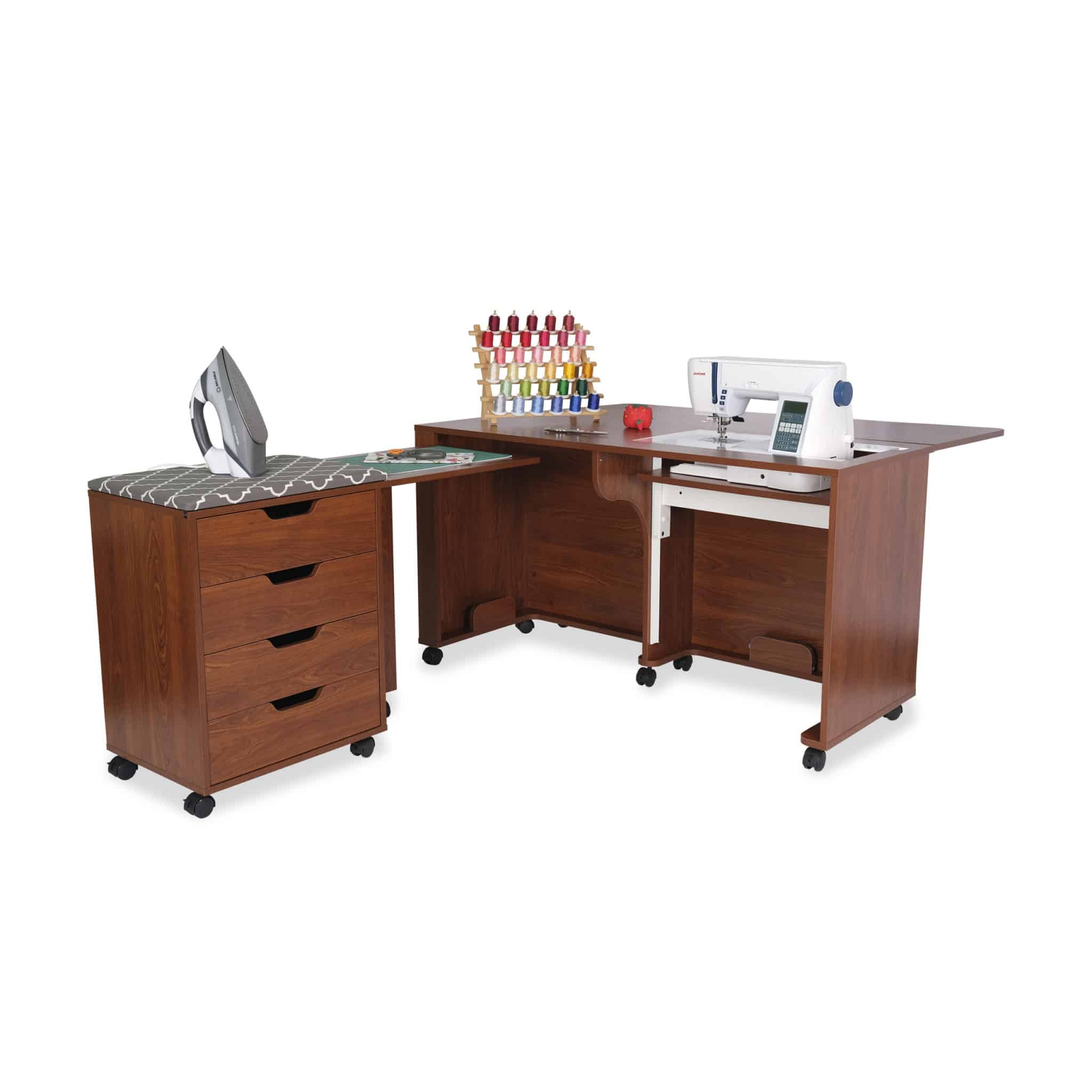 Laverne Sewing Cabinet with Shirley 4 Drawer Storage Cabinet *Save $10 –  She Sewing Tables