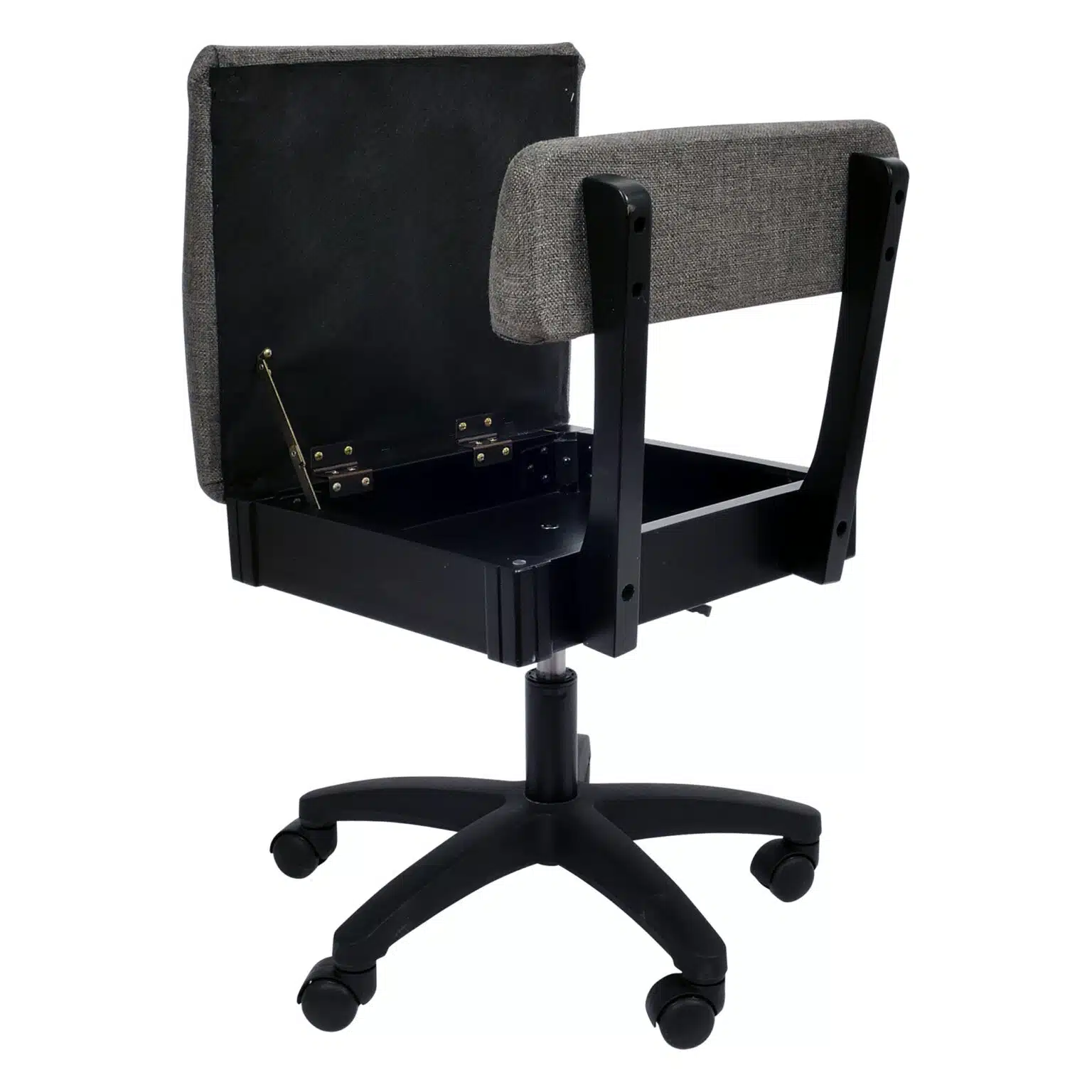 Lady Gray Hydraulic Sewing Chair open storage