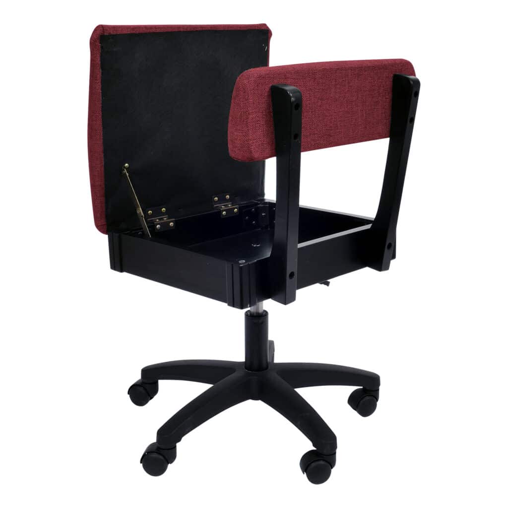 Crown Ruby Sewing Chair (H8150) from Arrow Sewing Furniture with seat open