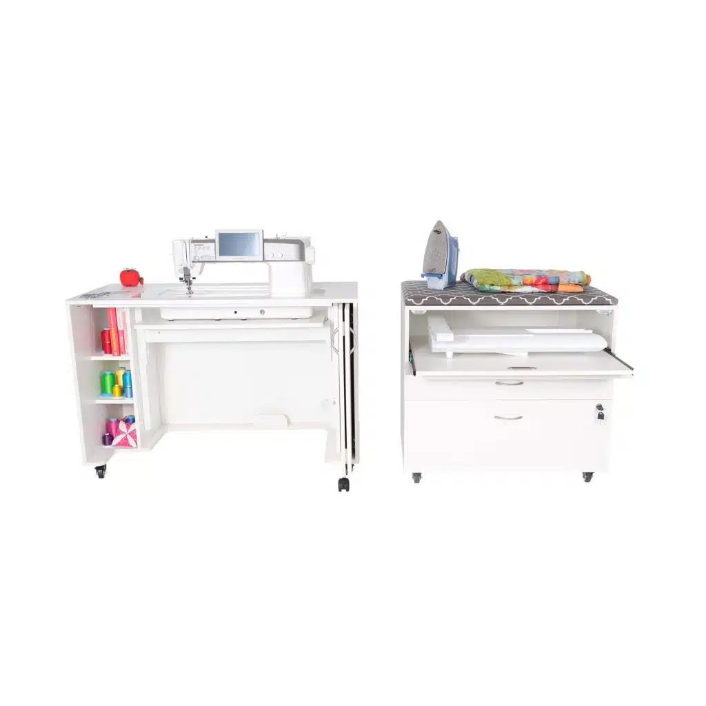 MOD XL Bundle. Purchase a sewing cabinet and an additional storage item with ironing table from Arrow Sewing