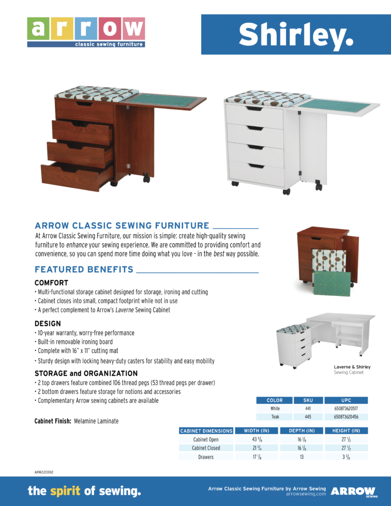 Product Sheets - Shirley SS - Arrow Sewing