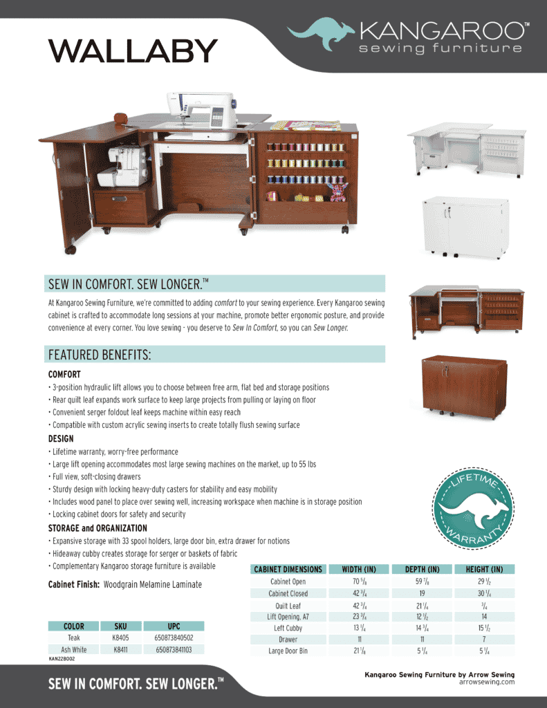 wallaby sewing cabinet