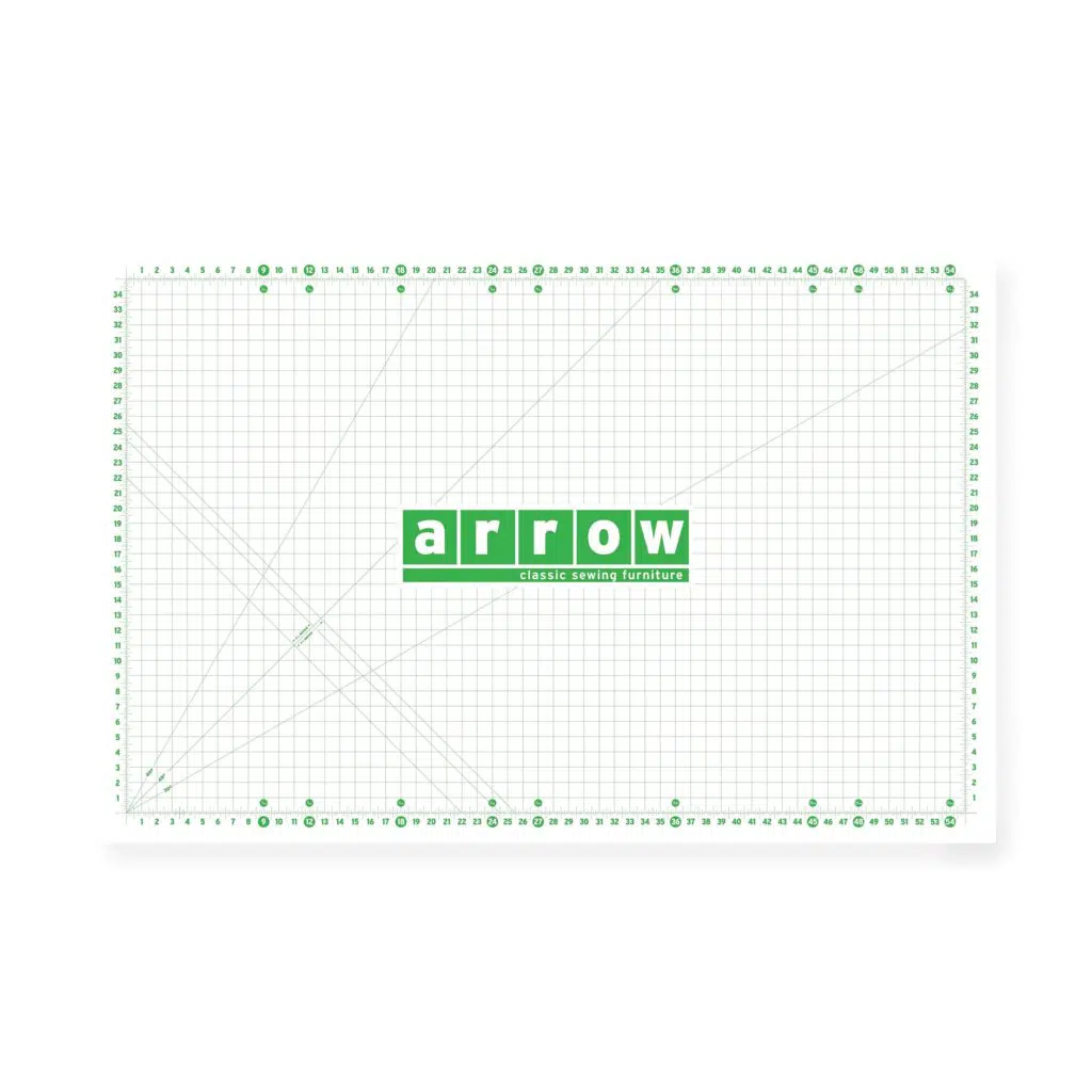 35″ Cutting Mat (MAT-M) is a quality cutting mat that is essential in any sewing room! Protect your furniture and your dedicated workspace with Arrow Classic Sewing Furniture’s heavy duty, pinnable 55″ x 35″ MAT-M Cutting Mat.