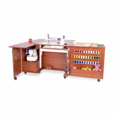 brown sewing station
