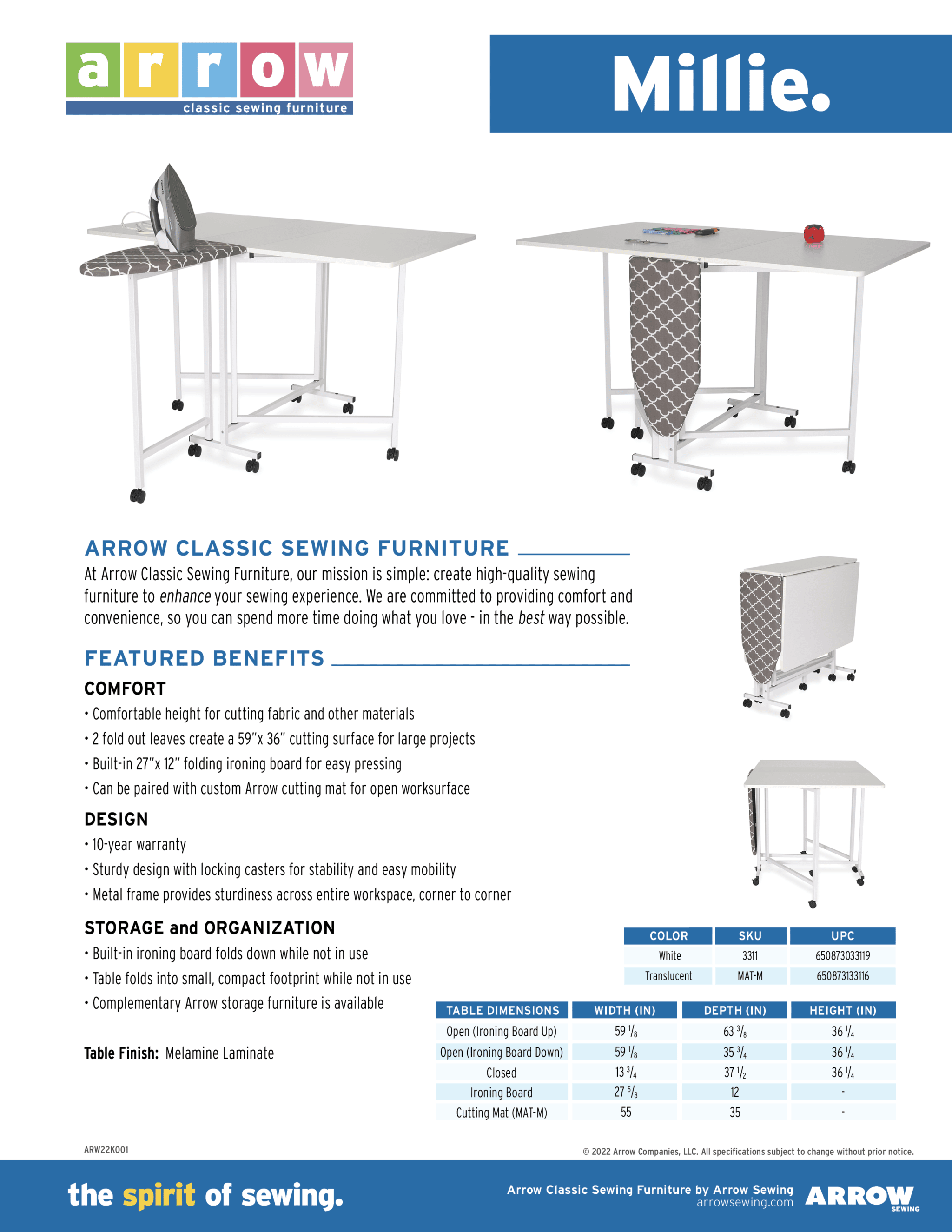 millie cutting table