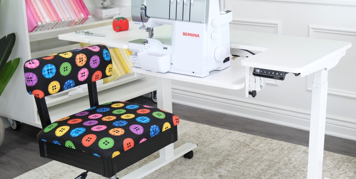 Small room with ergonomic sewing station