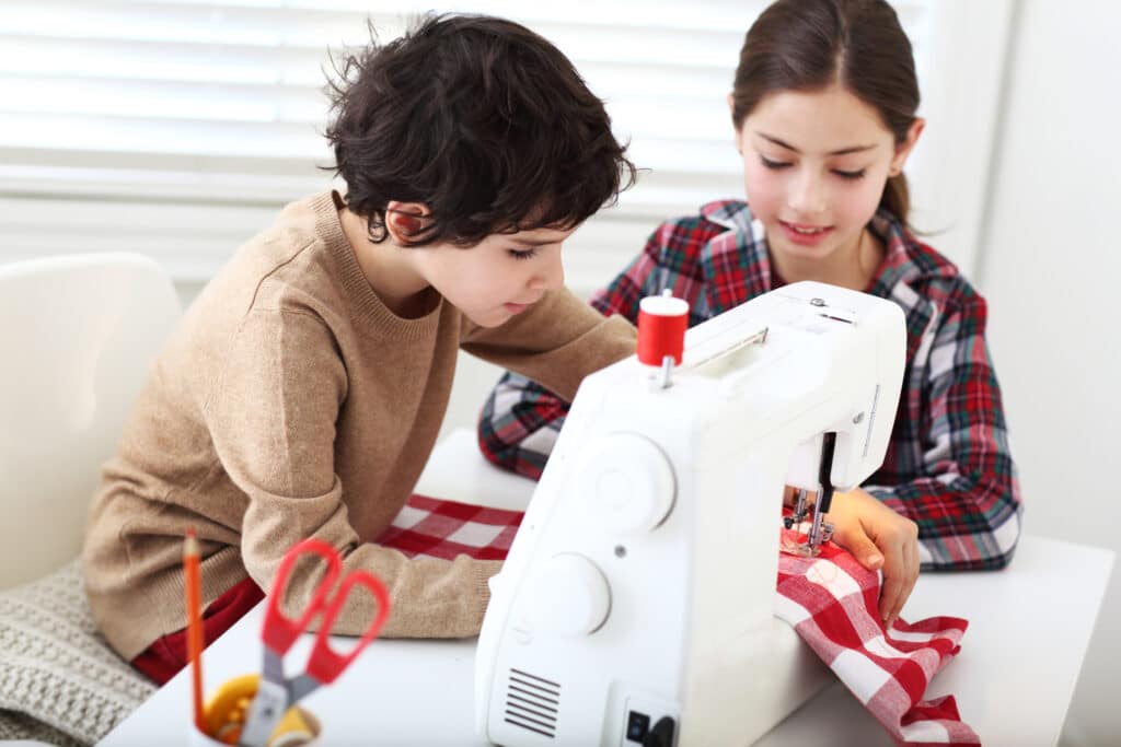 setting a safe space for children to learn to sew
